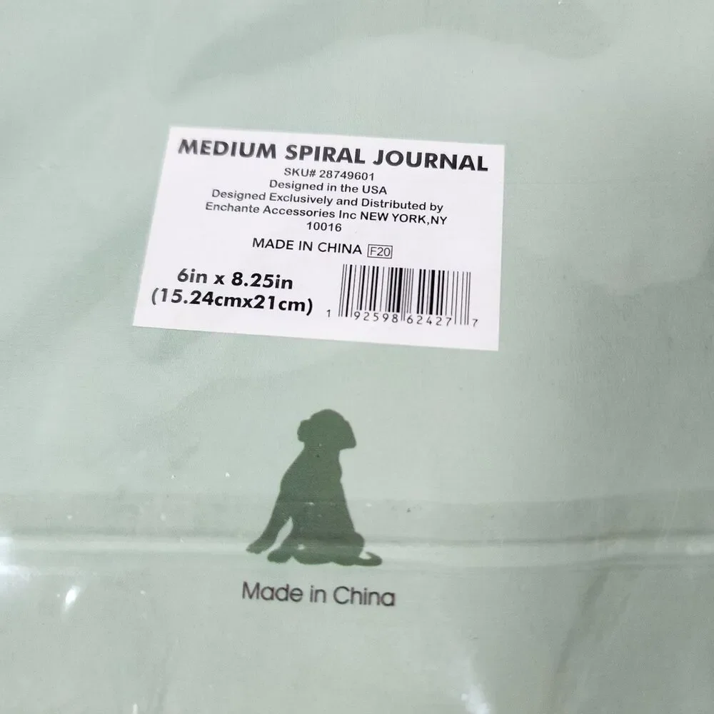 Hardcover Medium Spiral Journal Mint Green Only My Dog Understands Me